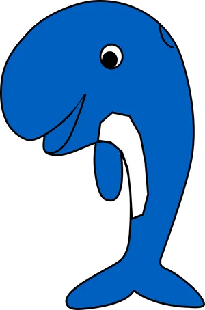 Friendly Blue Whale Cartoon PNG image