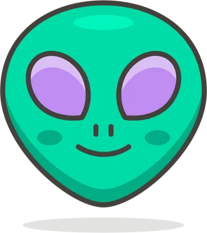 Friendly Cartoon Alien Head PNG image