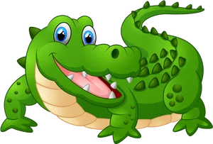 Friendly Cartoon Crocodile PNG