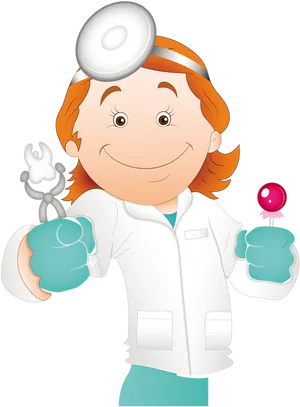 Friendly Cartoon Dentist Vector PNG image