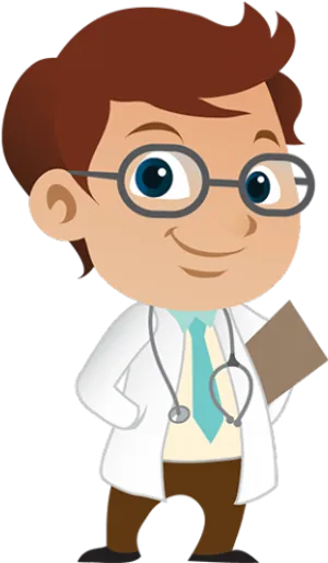 Friendly Cartoon Doctor Clipart PNG image