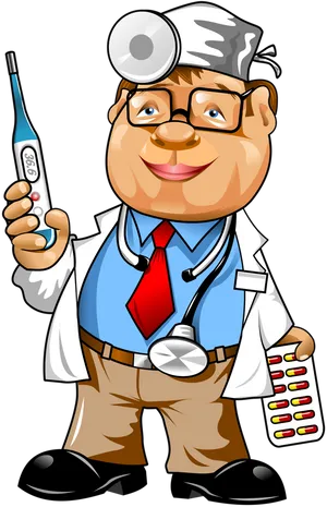 Friendly Cartoon Doctor Clipart PNG image