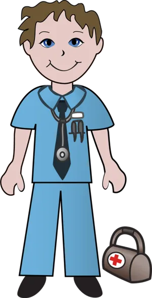 Friendly Cartoon Doctorwith Medical Bag PNG image