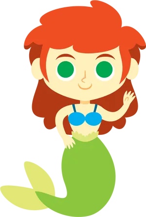 Friendly Cartoon Mermaid Clipart