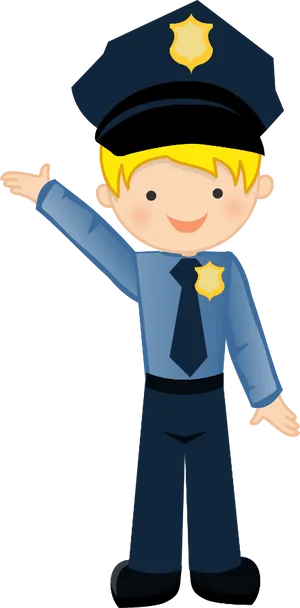 Friendly Cartoon Policeman Vector PNG image