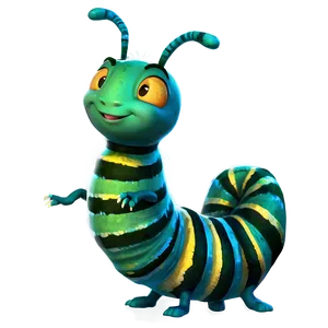Friendly Caterpillar Character PNG 05232024