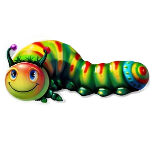 Friendly Caterpillar Character PNG Jva27