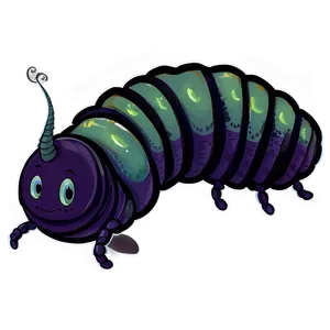 Friendly Caterpillar Character PNG Nbj42