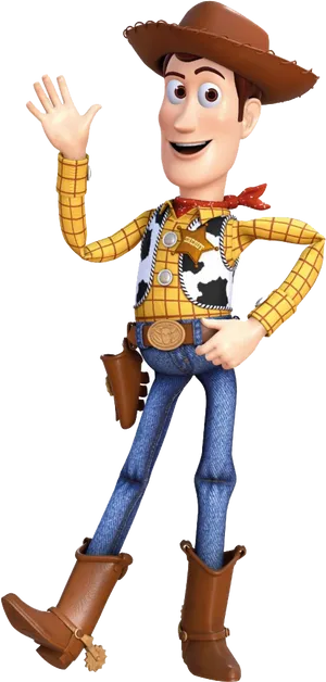 Friendly Cowboy Character Waving