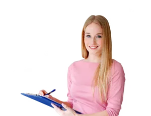 Friendly Dental Assistantwith Clipboard PNG image