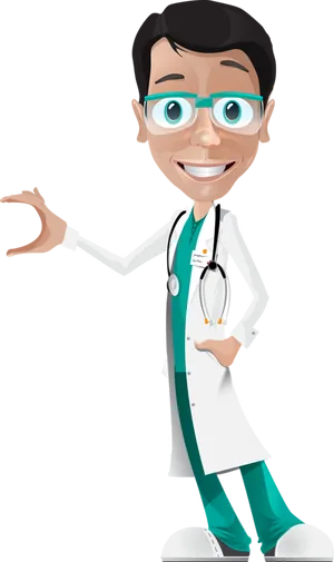Friendly Doctor Cartoon Character PNG image
