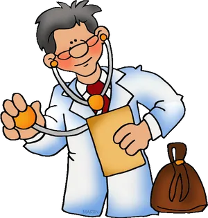 Friendly Doctor Cartoon Clipart PNG image