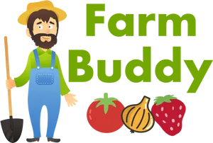 Friendly Farmerand Fresh Produce PNG image