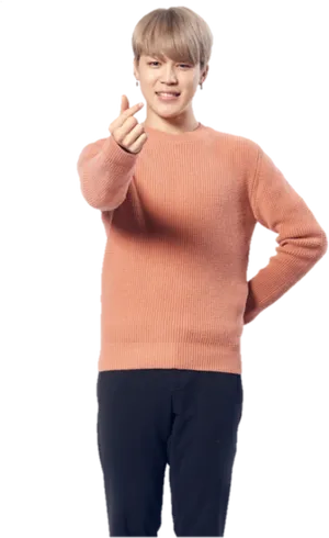Friendly Gesture Manin Sweater PNG image