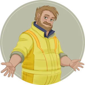 Friendly Janitor Cartoon Character PNG image