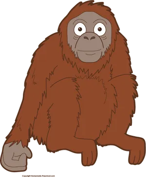 Friendly Orangutan Cartoon PNG image