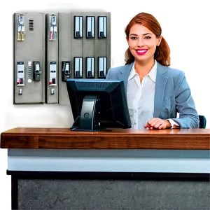 Friendly Receptionist Cartoon Png Egn87 PNG image