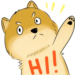 Friendly Shiba Inu Greeting PNG image