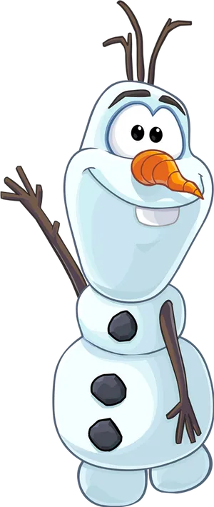 Friendly Snowman Cartoon Character