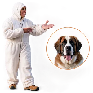 Friendly St Bernard Greeting PNG Mew