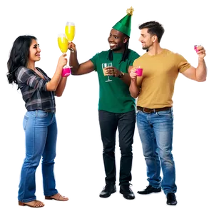 Friends At New Year Party PNG Don89