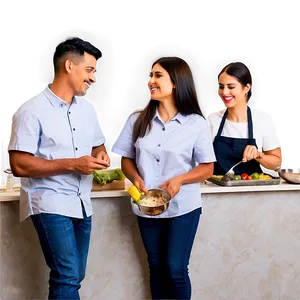 Friends Cooking Together PNG Vgd