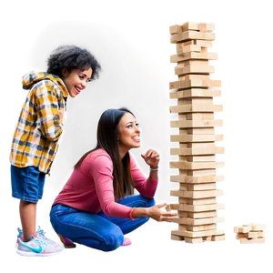 Friends Gathering For Jenga Png Tdx60 PNG image