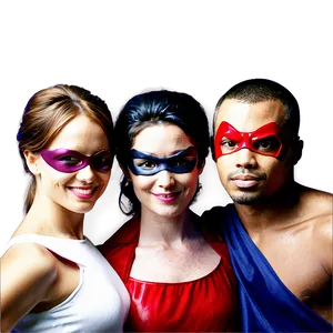 Friends In Superhero Costumes Png 05212024 PNG image