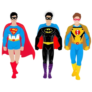Friends In Superhero Costumes PNG Gnk35