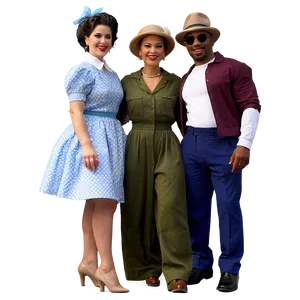 Friends In Vintage Outfits Png Rcd PNG image