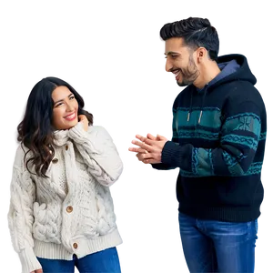 Friends In Winter Clothes PNG 3