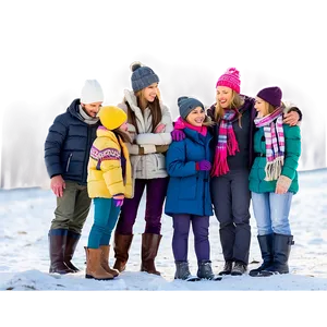 Friends In Winter Clothes PNG Avb