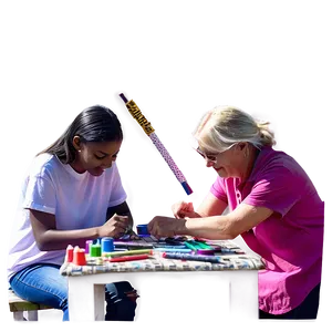Friends Making Crafts PNG Mgi20