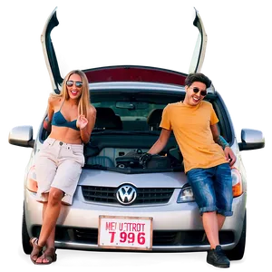 Friends On Road Trip PNG Owc