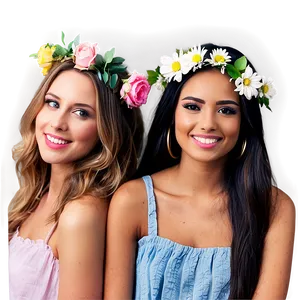 Friends With Flower Crowns Png 05212024 PNG image