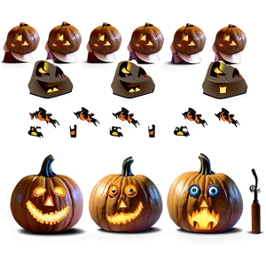 Frightened Pumpkin Face PNG 06132024 PNG