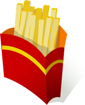 Frites Dans Un Emballage Rouge PNG image