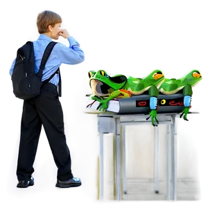Frog At School Cartoon PNG Hth PNG