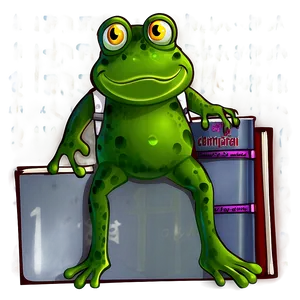 Frog At School Cartoon PNG Tva PNG