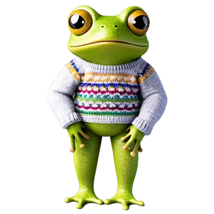 Frog In Sweater Cute PNG 60
