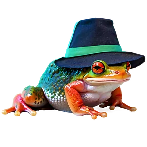 Frog In Witch Hat PNG 05032024 PNG