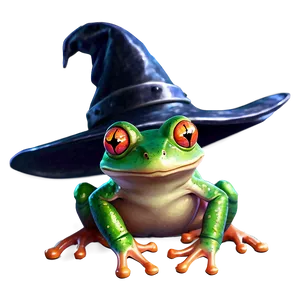 Frog In Witch Hat Png Hsw PNG image