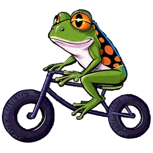 Frog On Bicycle PNG 06212024 PNG