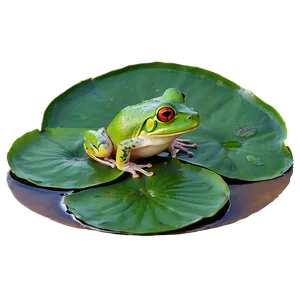 Frog On Lily Pad Clipart Png 06262024 PNG image