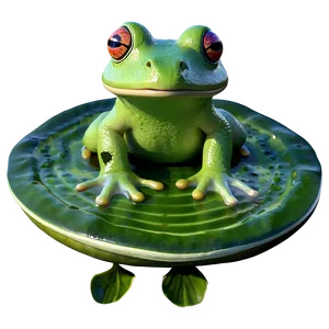 Frog On Lily Pad PNG Aqx49