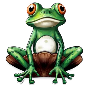 Frog On Mushroom Cartoon PNG 06272024 PNG
