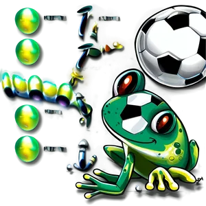 Frog Playing Soccer Cartoon PNG 06272024 PNG