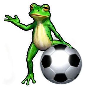 Frog Playing Soccer Cartoon PNG 06272024 PNG