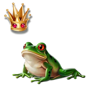 Frog With Crown Cartoon Png 06272024 PNG image