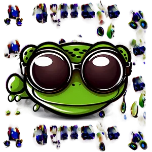 Frog With Glasses Cartoon PNG 06272024